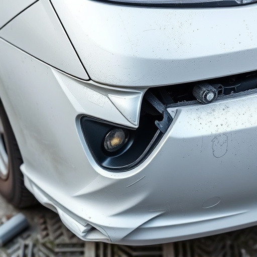 damaged car bumper