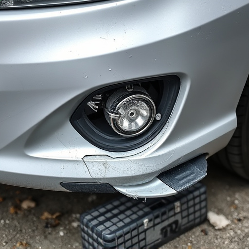 damaged car bumper