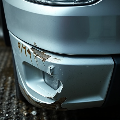 damaged car bumper