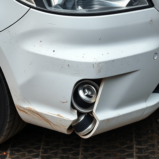 damaged car bumper