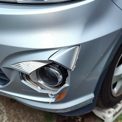damaged car bumper
