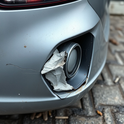 damaged car bumper