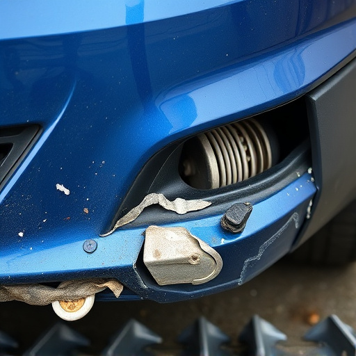 damaged car bumper