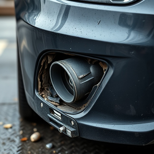 damaged car bumper