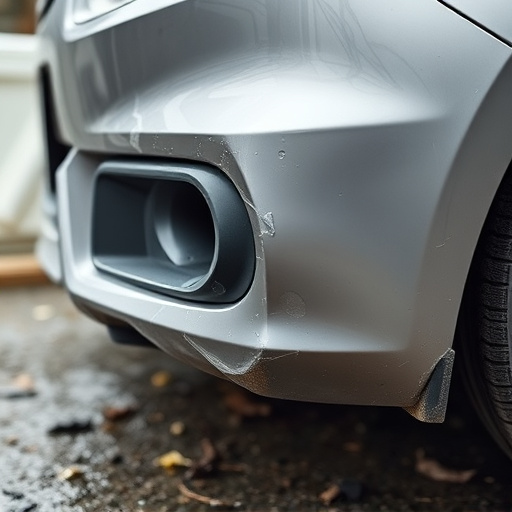 damaged car bumper