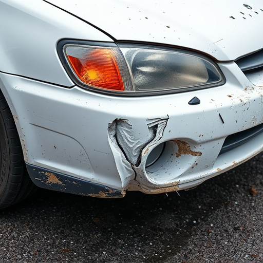 damaged car bumper