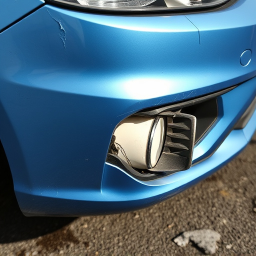 damaged car bumper