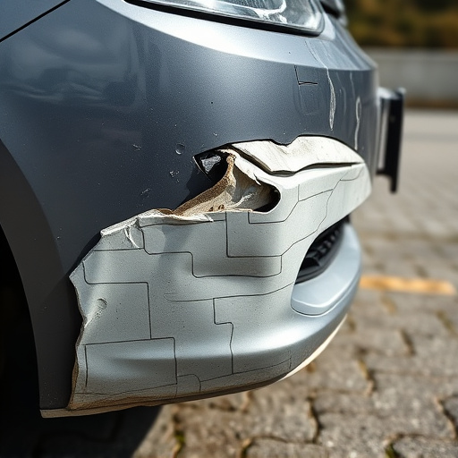 damaged car bumper