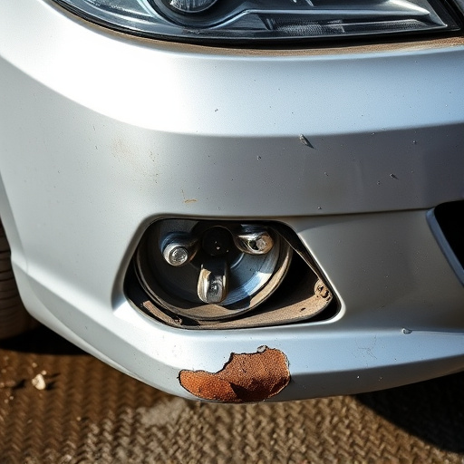 damaged car bumper