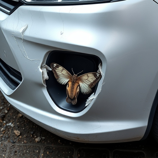 damaged car bumper