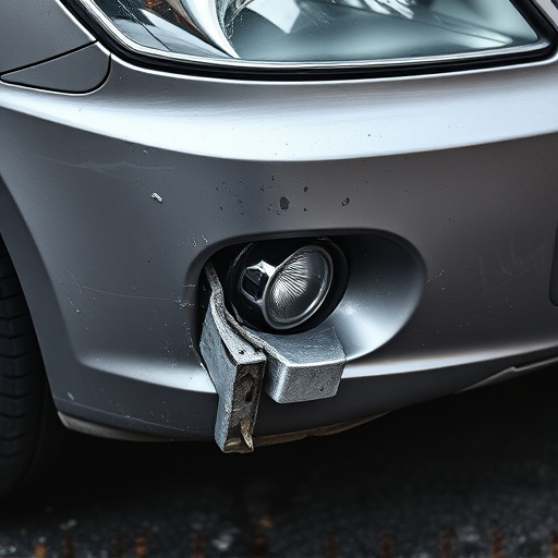 damaged car bumper