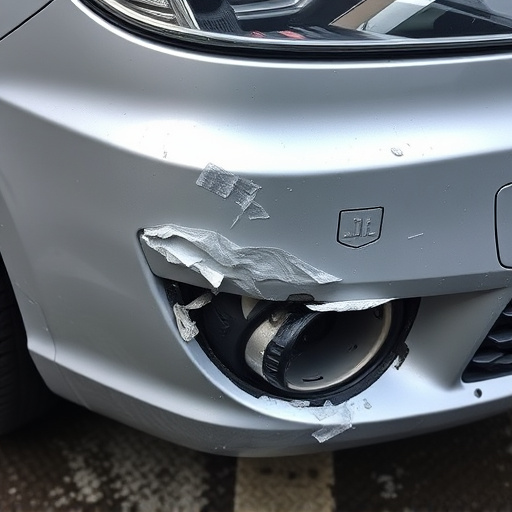 damaged car bumper