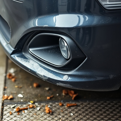 damaged car bumper