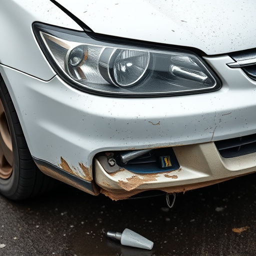 damaged car bumper