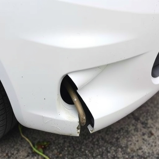 damaged car bumper