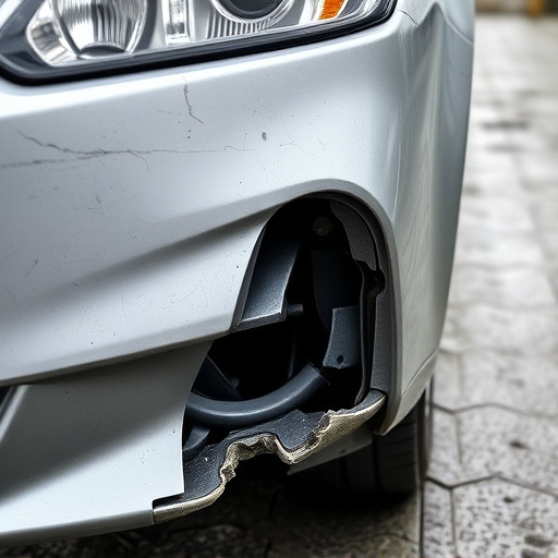 damaged car bumper