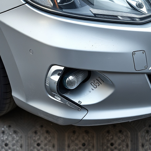 damaged car bumper