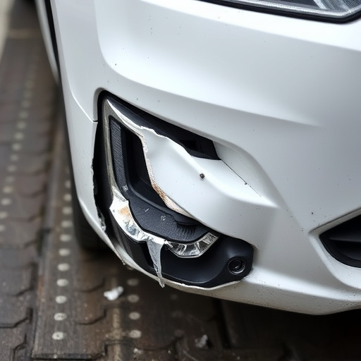 damaged car bumper