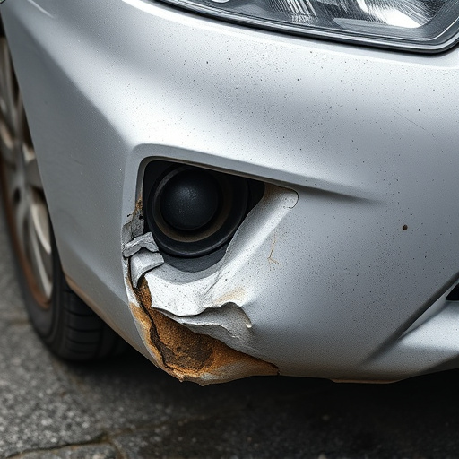damaged car bumper