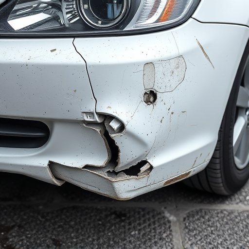 damaged car bumper
