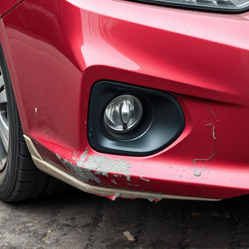 damaged car bumper