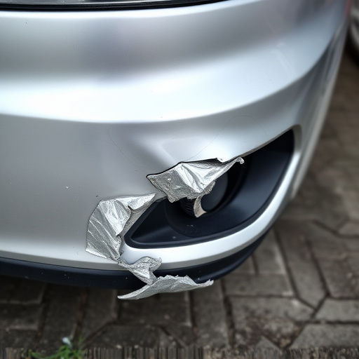 damaged car bumper