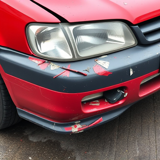 damaged car bumper