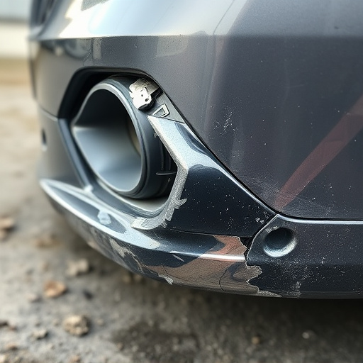 damaged car bumper