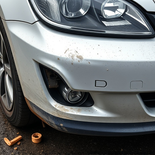 damaged car bumper