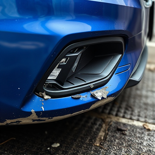 damaged car bumper