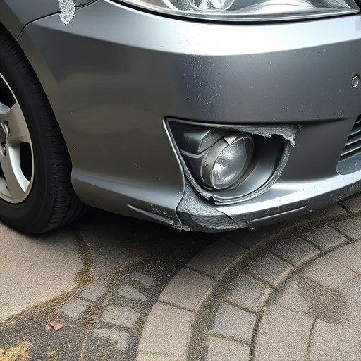 damaged car bumper