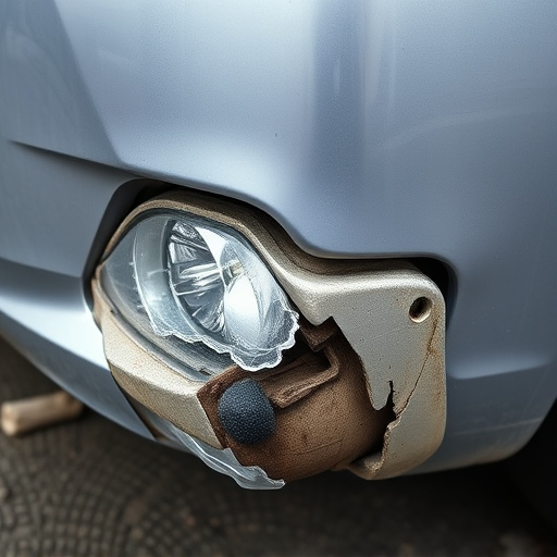 damaged car bumper