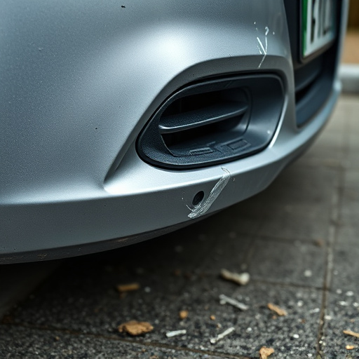 damaged car bumper