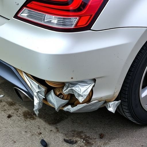 damaged car bumper