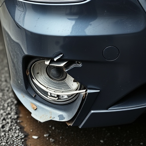 damaged car bumper