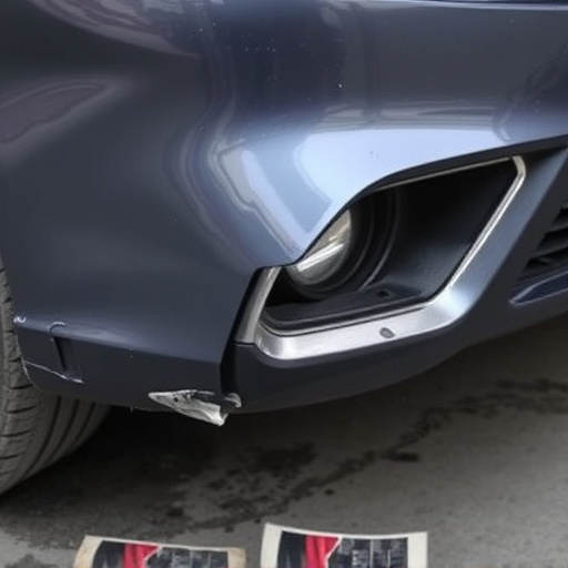 damaged car bumper
