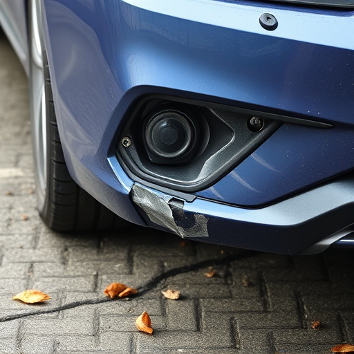 damaged car bumper
