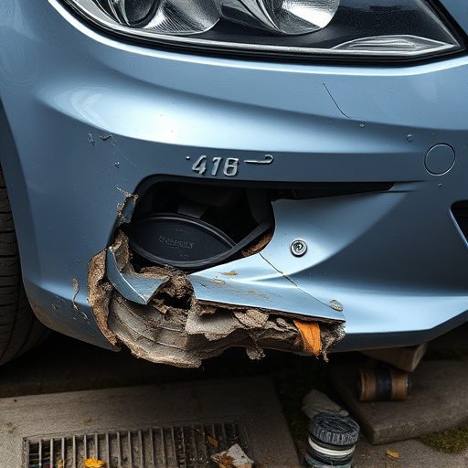 damaged car bumper