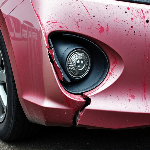 damaged car bumper