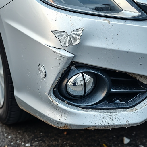 damaged car bumper