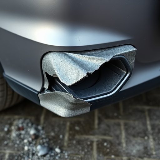 damaged car bumper