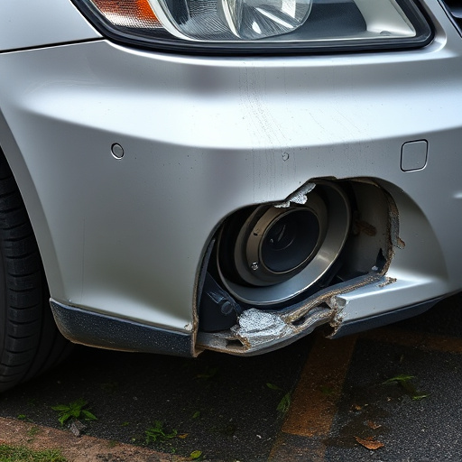 damaged car bumper