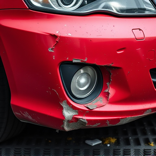 damaged car bumper