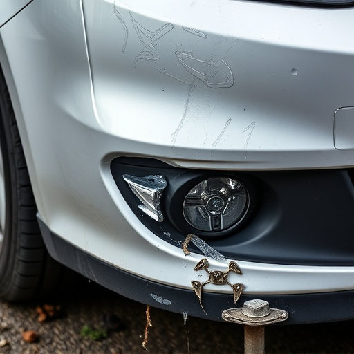 damaged car bumper