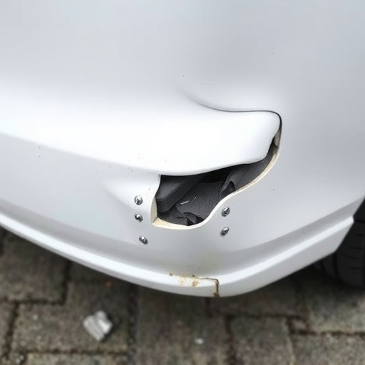 damaged car bumper
