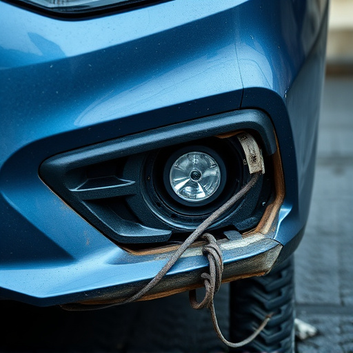 damaged car bumper