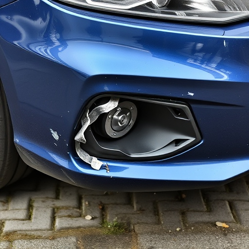 damaged car bumper