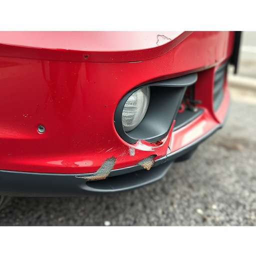damaged car bumper