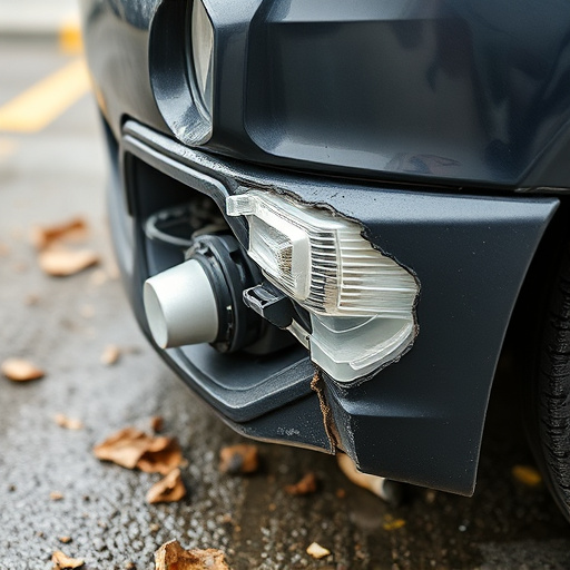 damaged car bumper