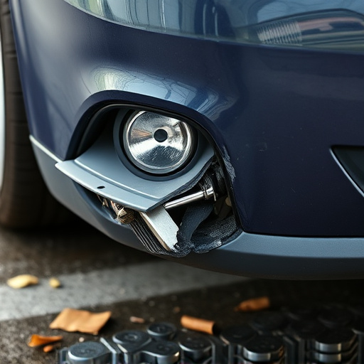 damaged car bumper